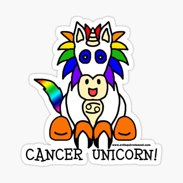 Cancer Unicorn Sticker