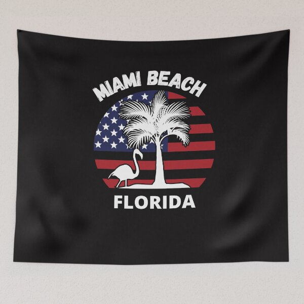 Item preview, Miami Beach Florida American Flag Sunset Summer designed and sold by Samsdesignshop.