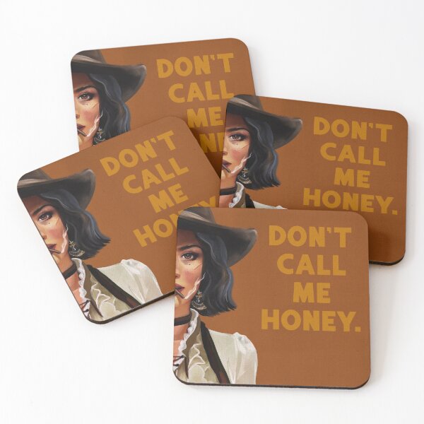 Item preview, "Don't Call Me Honey" Sexy Vintage Pinup Cowgirl Smoking A Cigar designed and sold by The Whiskey Ginger Design Shop.