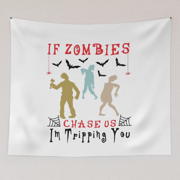Item preview, Mens If Zombies Chase Us Im Tripping You Funny Graphic Novelty Halloween, Funny Vintage Graphic Novelty Halloween Gift For Boyfriend designed and sold by Rassitni.