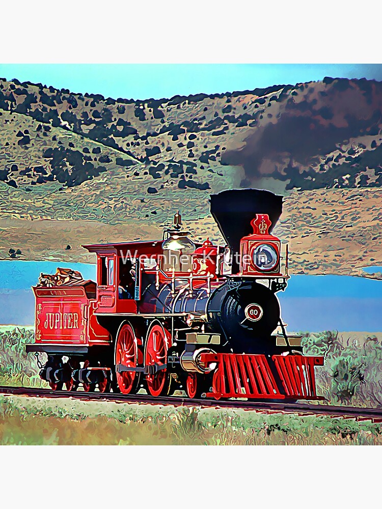 de tela for Sale con la «Central Pacific Railroad # 60, Jupiter Steam 4-4-0» de Krutein | Redbubble