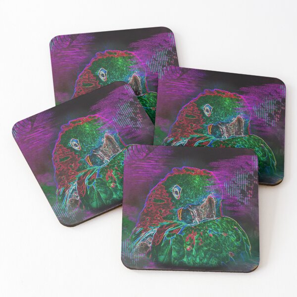 Item preview, Macaw BIrd Glowing Neon Colorful Art designed and sold by McGee-Artistry.