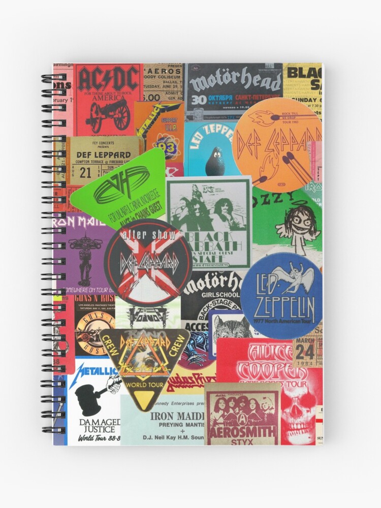 I Miss Concerts Hard Rock And Heavy Metal Ticket Stubs And Backstage Passes Spiral Notebook By Iheartrecords Redbubble