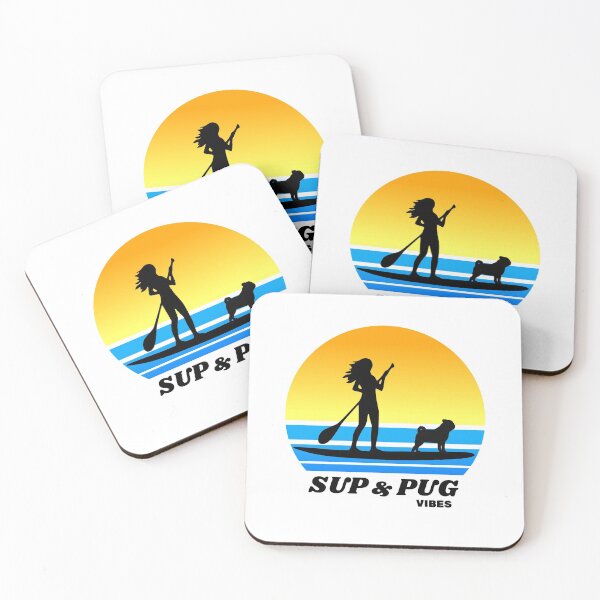 Item preview, SUP and Pug Vibes - Women's Standup Paddleboard Funny Pug Dog Gift  designed and sold by Guarddogdrive.