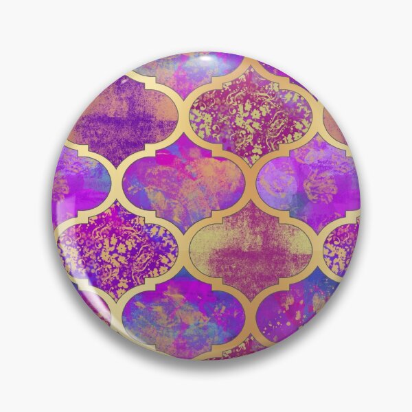 Item preview, Moroccan Quatrefoil Purple Pink and Gold designed and sold by Julie Erin Designs.