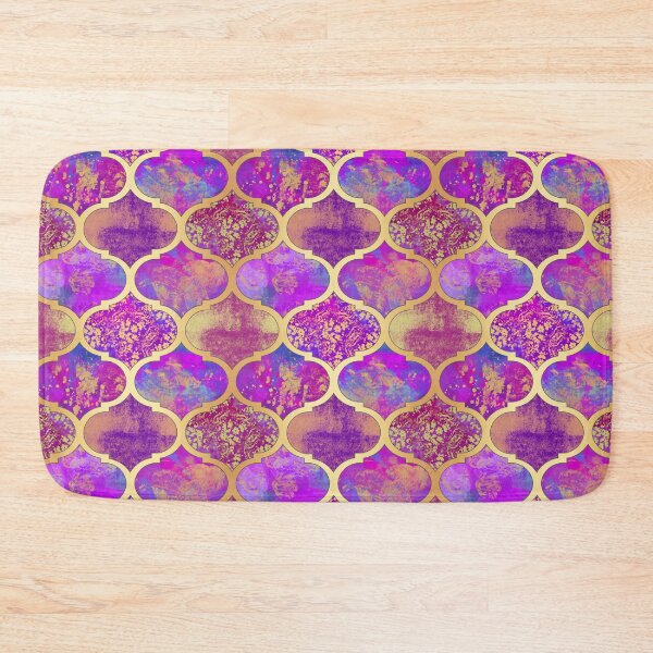 Item preview, Moroccan Quatrefoil Purple Pink and Gold designed and sold by Julie Erin Designs.