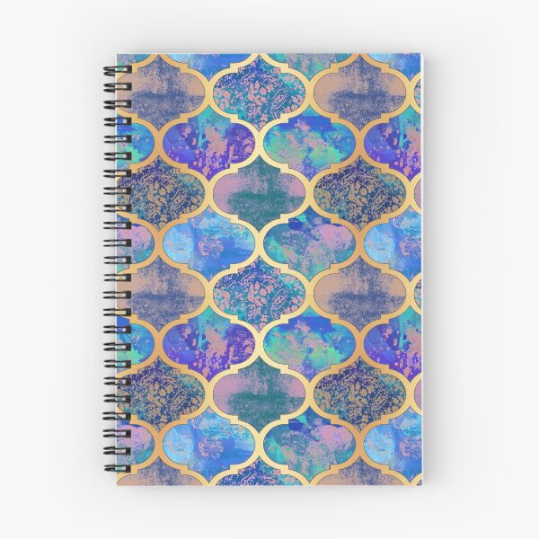 Item preview, Moroccan Quatrefoil Blue and Gold designed and sold by Julie Erin Designs.
