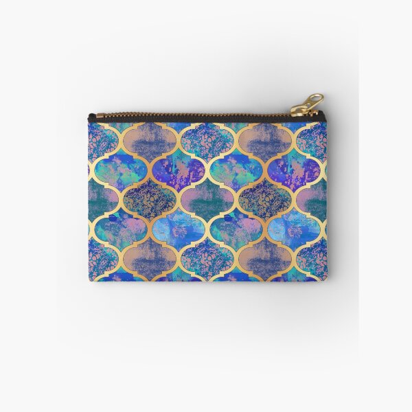 Item preview, Moroccan Quatrefoil Blue and Gold designed and sold by Julie Erin Designs.