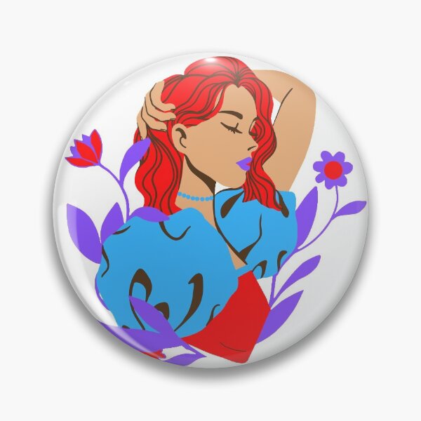 Item preview, Beautiful woman in RED and BLUE with flowers designed and sold by janraydesigns.