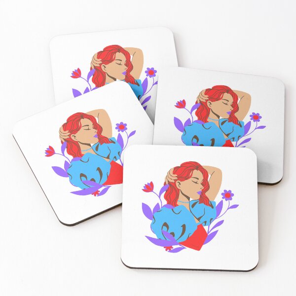 Item preview, Beautiful woman in RED and BLUE with flowers designed and sold by janraydesigns.