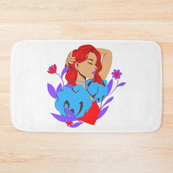 Item preview, Beautiful woman in RED and BLUE with flowers designed and sold by janraydesigns.