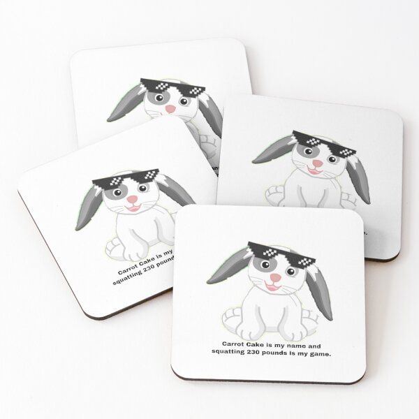 Item preview, Webkinz carrot cake is my name and squatting 230 pounds is my game meme bunny designed and sold by dyslsexyia.