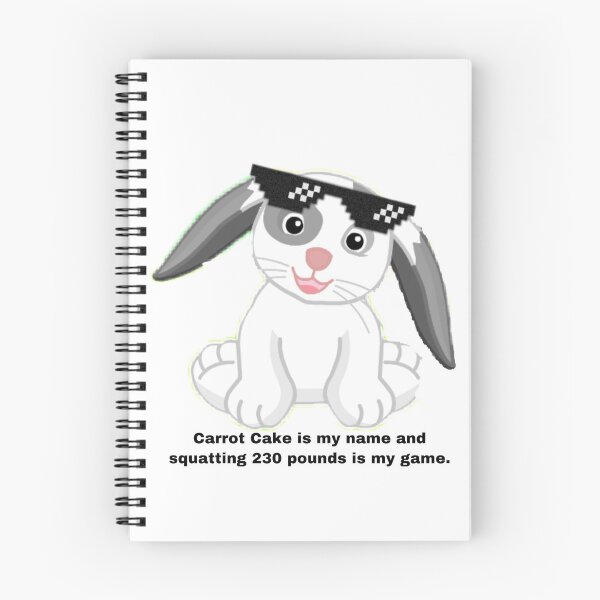 Item preview, Webkinz carrot cake is my name and squatting 230 pounds is my game meme bunny designed and sold by dyslsexyia.