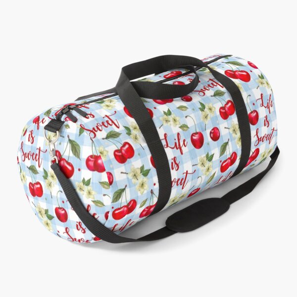 Item preview, Life is Sweet Cherries on Blue Gingham designed and sold by KrisInStitches.