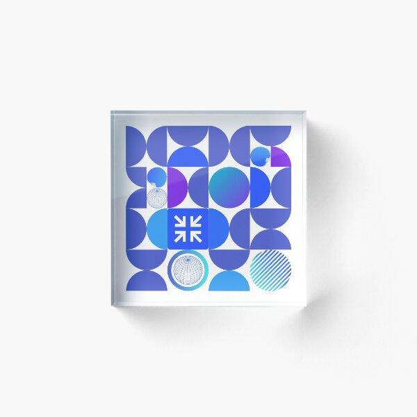 Item preview, Abstract mosaic multicolored blue circle disc and diabolo designed and sold by JEROME MARQUANT.