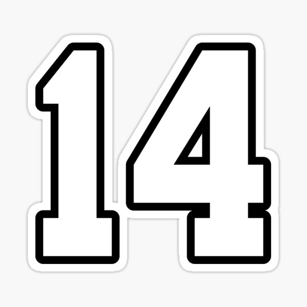 Jersey number 14 Sticker for Sale by bellacommorato
