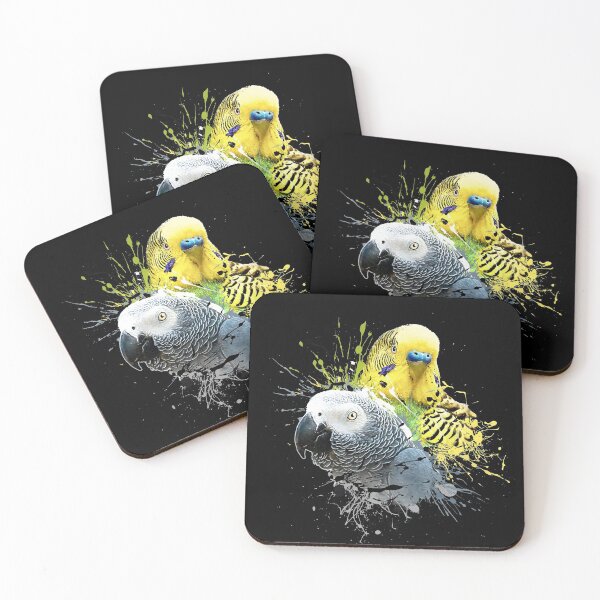 Item preview, Color Splatter Parrot Dad African Grey and Budgie Black designed and sold by Alienphysique.
