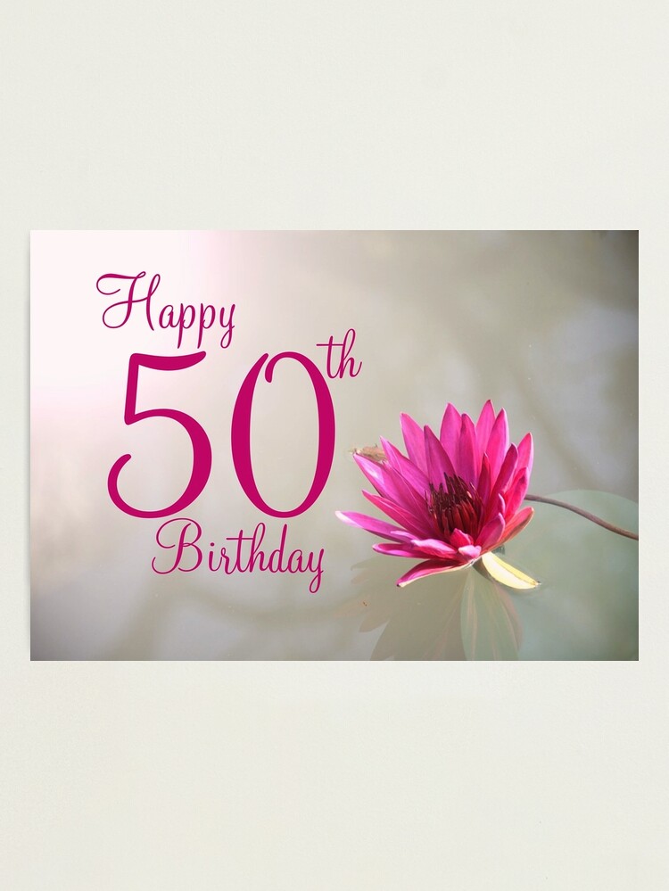 Happy 50th Birthday Pink Card