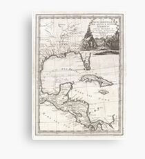 Vintage Map of The Gulf of Mexico (1798) Canvas Print