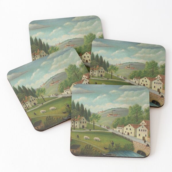 Item preview, Pastoral landscape with stream, fisherman and strollers By Henri Rousseau (French, 1844-1910). designed and sold by sunny-007.