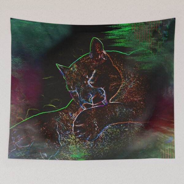 Item preview, Glowing Neon Lioness Lion Cougar Abstract designed and sold by McGee-Artistry.