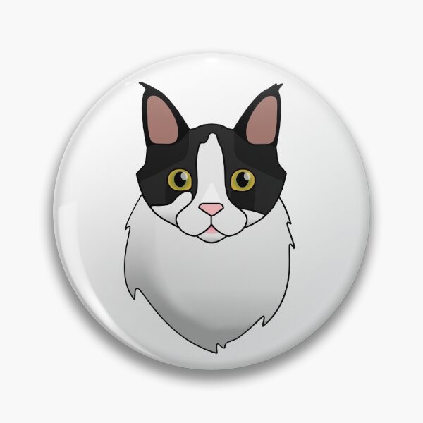 Item preview, Fluffy black and white cat designed and sold by MoggyCat-Tees.