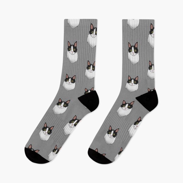 Item preview, Fluffy black and white cat designed and sold by MoggyCat-Tees.