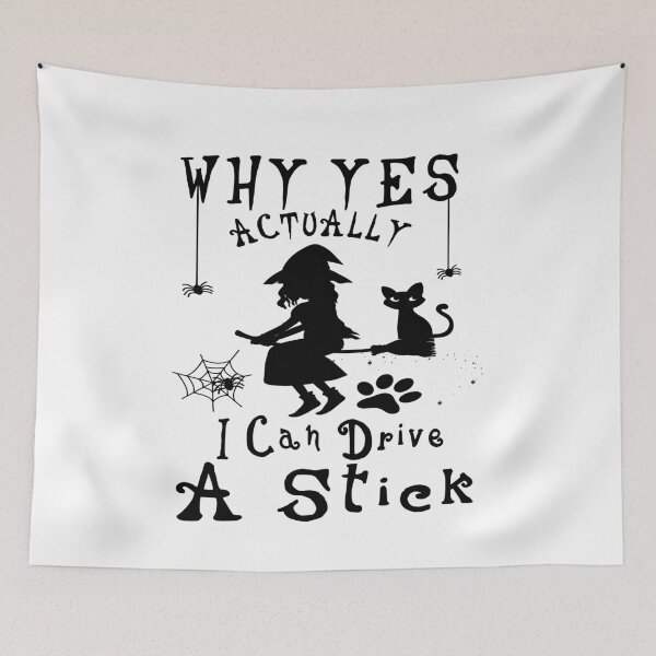 Item preview, Womens Why Yes I Can Drive A Stick Funny Halloween Witch Sarcastic Cute Design designed and sold by Rassitni.