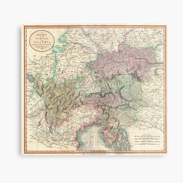 Item preview, Vintage Map of Austria (1801) designed and sold by BravuraMedia.