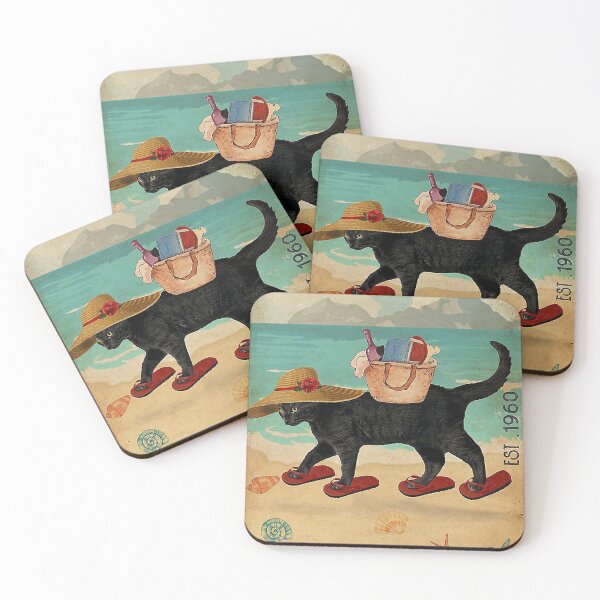 Item preview, Beach Life Sandy Toes Black Cat  designed and sold by Douglafa.