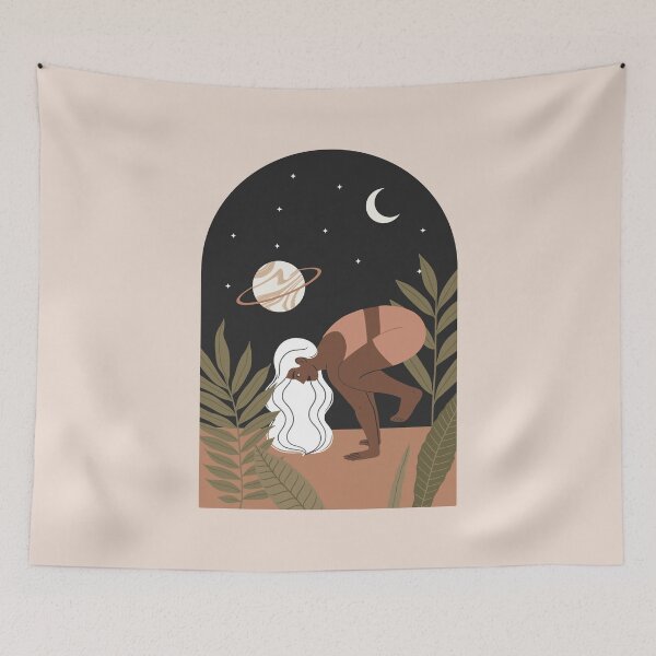 Item preview, Yoga Pose Bakasana | Boho Cosmic Yoga Art designed and sold by Sadhana Design Studio.