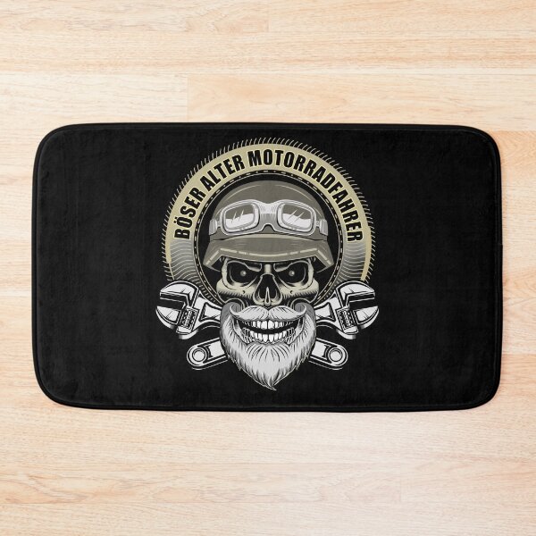 Item preview, old motorcyclist with beard / skull designed and sold by 1001karte.