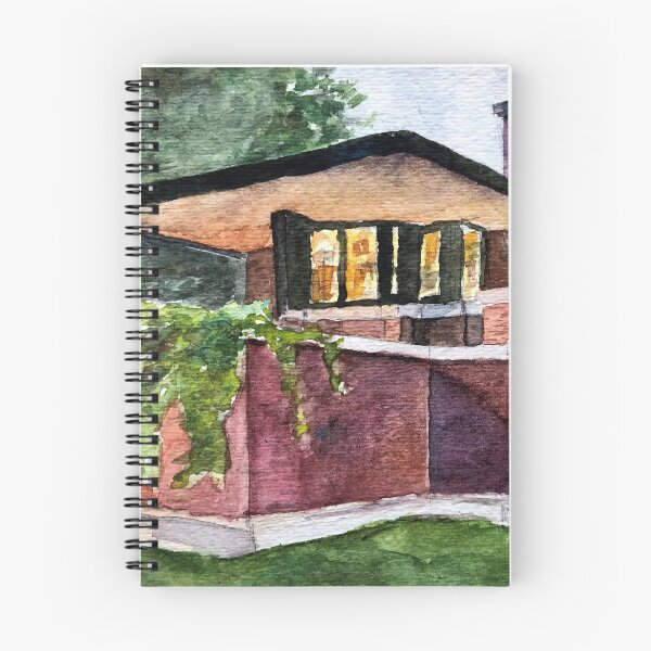Item preview, Frank Lloyd Wright Robie House Watercolor Painting designed and sold by artistnxtdoor.