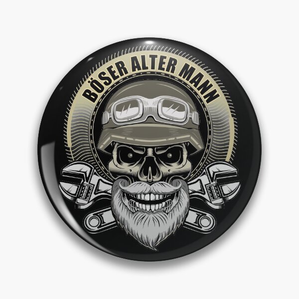 Item preview, angry old man, biker with beard / skull designed and sold by 1001karte.