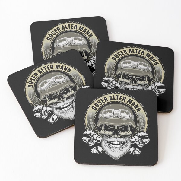 Item preview, angry old man, biker with beard / skull designed and sold by 1001karte.