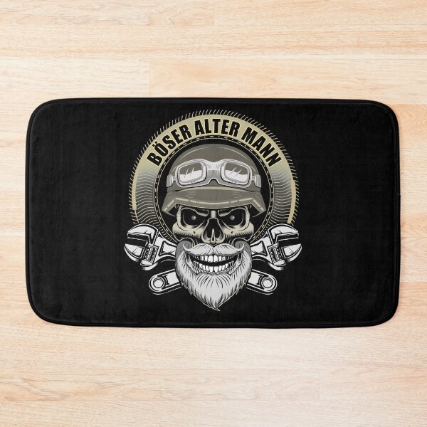 Item preview, angry old man, biker with beard / skull designed and sold by 1001karte.