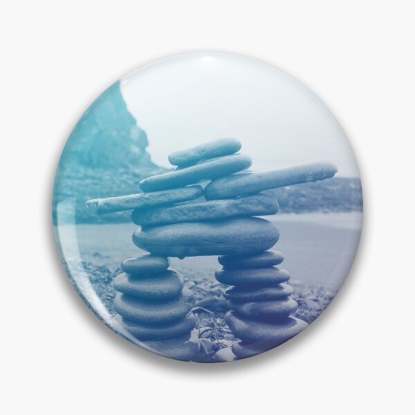 Item preview, Blue Inukshuk, Bay of Fundy designed and sold by courbebleue.