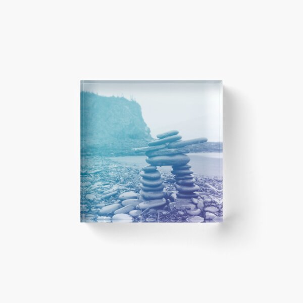 Item preview, Blue Inukshuk, Bay of Fundy designed and sold by courbebleue.