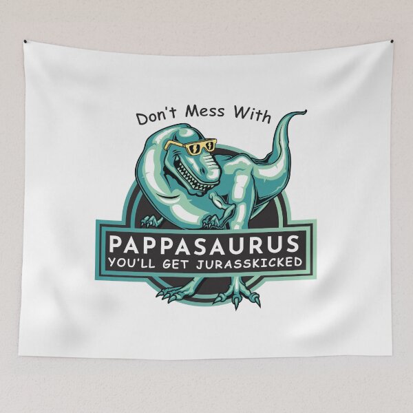 Item preview, Don't Mess With Papasaurus You'll Get Jurasskicked Funny Family Quote Gift For Daddy Duvet Cover designed and sold by zacben.