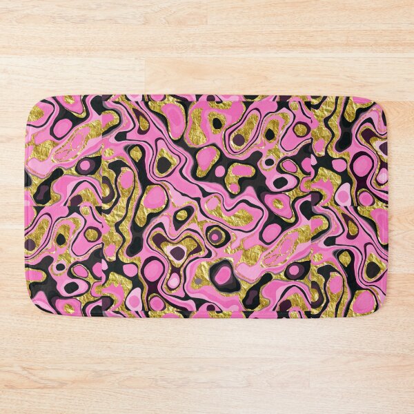 Item preview, Pink Black Gold White Paint Pour Pattern Design designed and sold by boopsblunt.