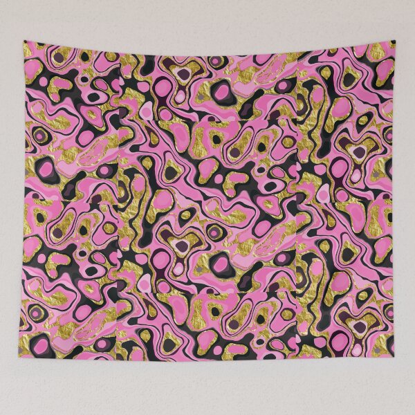 Item preview, Pink Black Gold White Paint Pour Pattern Design designed and sold by boopsblunt.