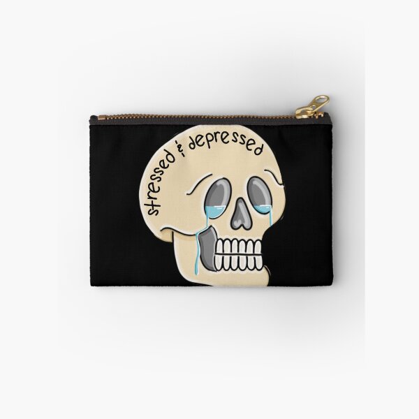 Item preview, Stressed, Depressed, Crying Traditional Skull designed and sold by 10pmCreations.