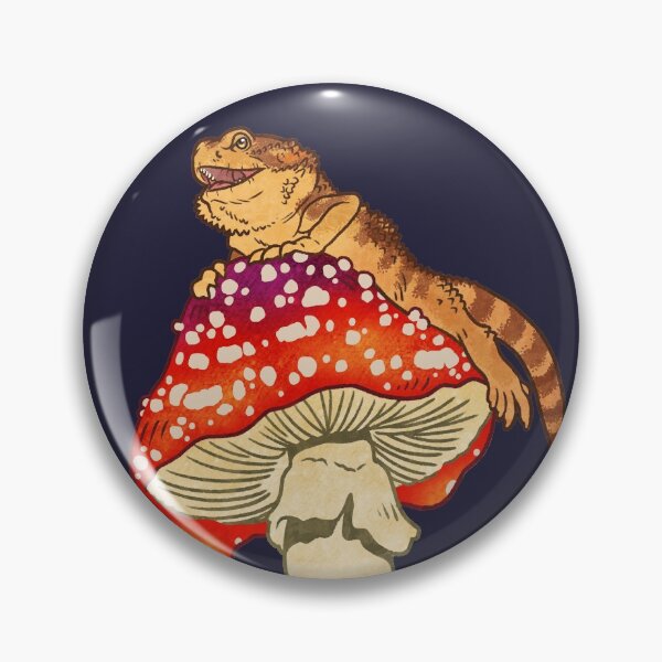 Item preview, Grumpy Bearded Dragon on Red Spotted Mushroom designed and sold by Jessuh.