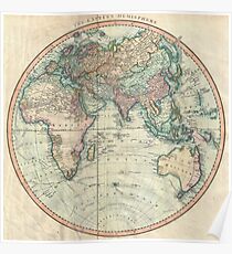 Vintage Map of The Eastern Hemisphere (1801) Poster