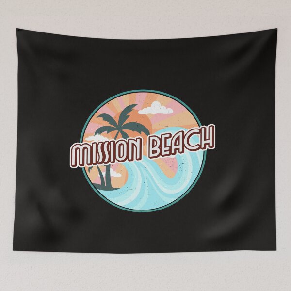Item preview, Retro Mission Beach San Diego California Ocean Waves designed and sold by Samsdesignshop.