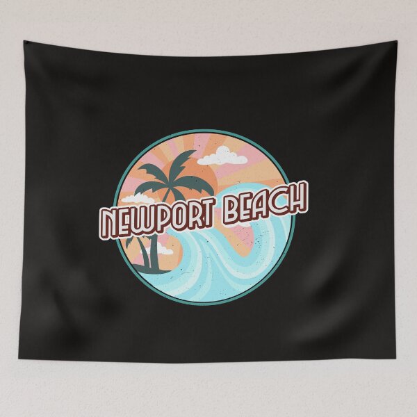 Item preview, Retro Newport Beach California Ocean Waves designed and sold by Samsdesignshop.