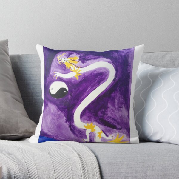 The White dragon Throw Pillow