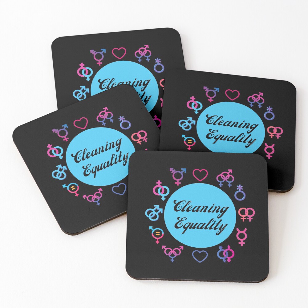 Cleaning Equality Gender Inclusive Housekeeping Pride Coasters (Set of 4)