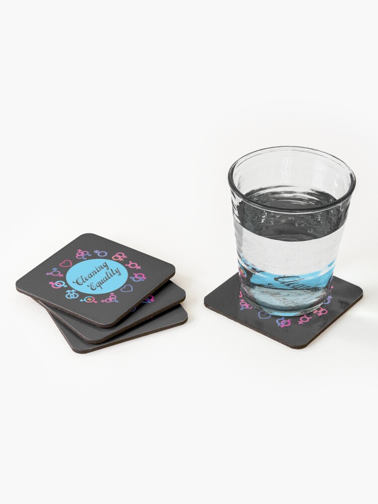 Alternate view of Cleaning Equality Gender Inclusive Housekeeping Pride Coasters (Set of 4)