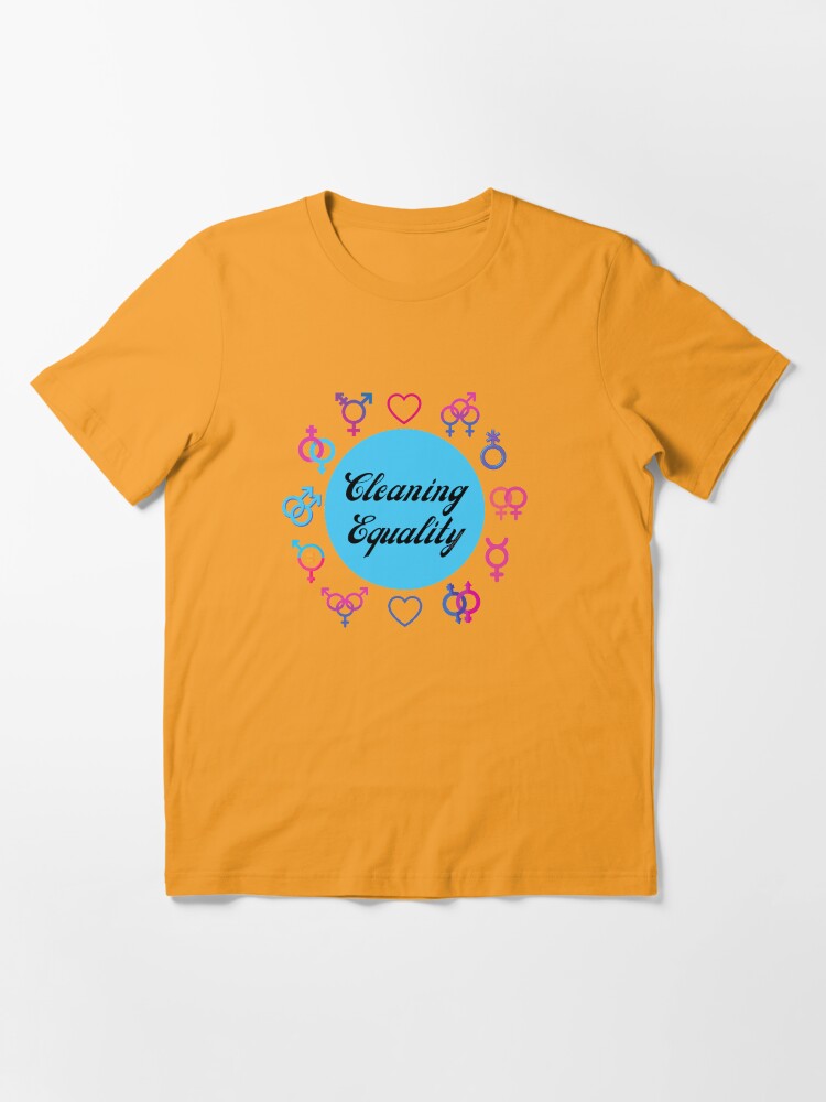 Alternate view of Cleaning Equality Gender Inclusive Housekeeping Pride Essential T-Shirt